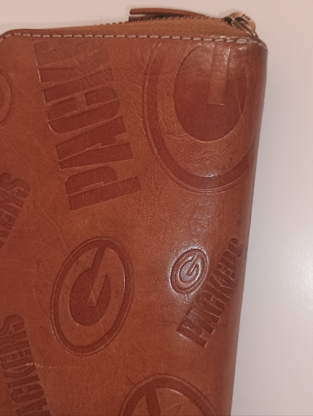 LMJ Green Bay Packers Brown Leather Zip Wallet with Tassel - Picture 7 of 7
